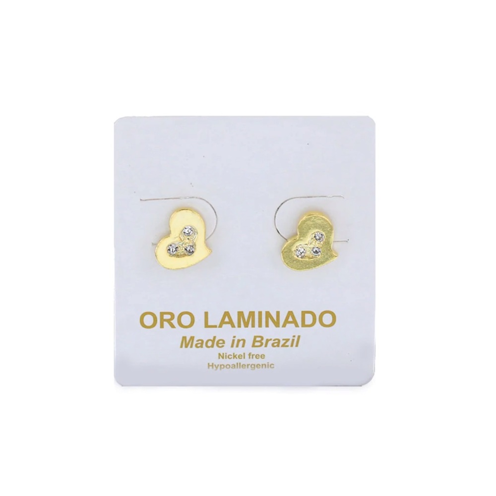 Gold Plated Heart Screwback Earrings